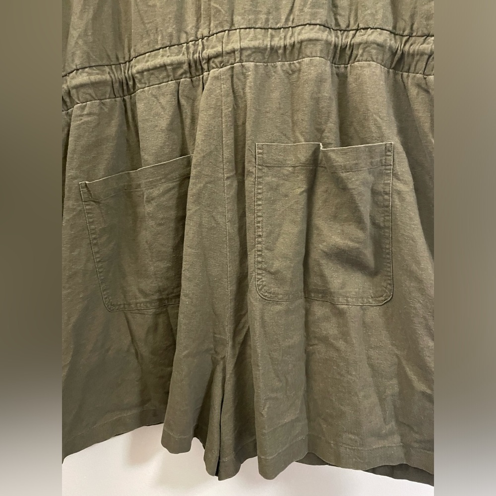 NWT Universal Thread Linen Blend Summer Romper in army green‎ - 3X - Picture 9 of 17
